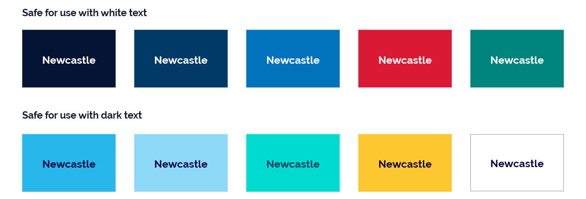 Digital colour palette for Newcastle University.